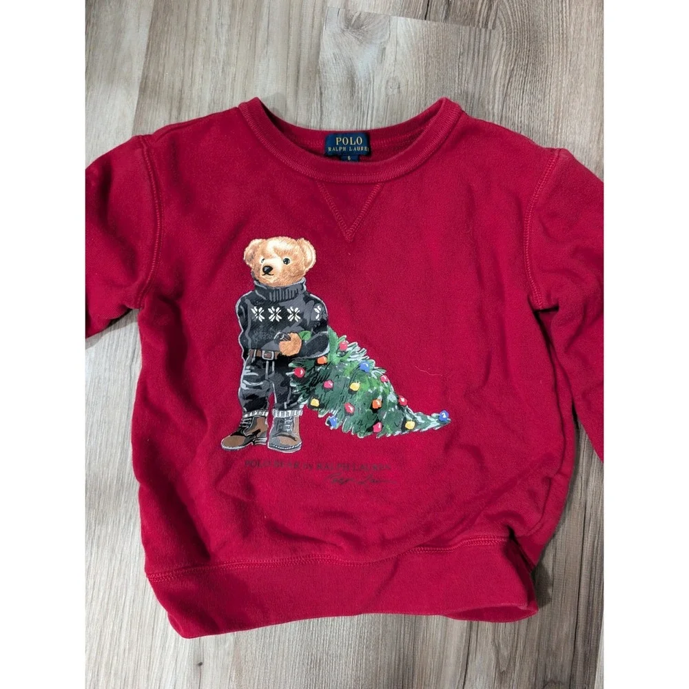 Boys, Two, Size 6, Polo Ralph Lauren Bear Holiday Long Sleeve Shirt/Sweatshirt